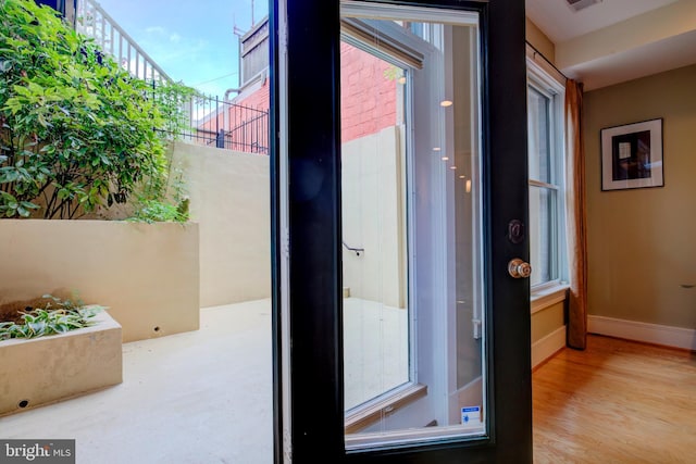 entryway featuring hardwood / wood-style floors