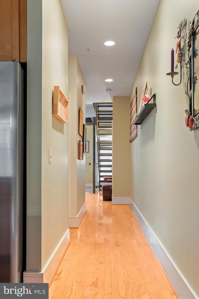 hall featuring light hardwood / wood-style flooring