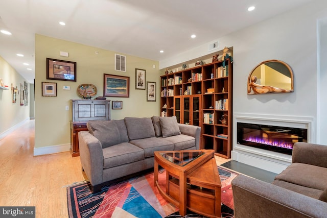 living room with wood-type flooring