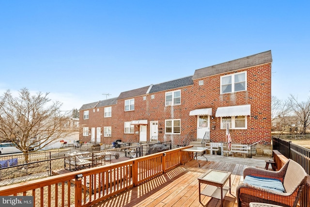 deck featuring fence