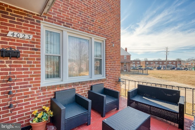 view of patio with an outdoor living space