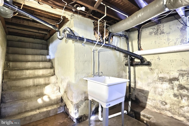 basement with sink