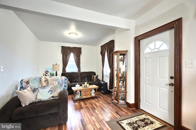 foyer with hardwood / wood-style floors