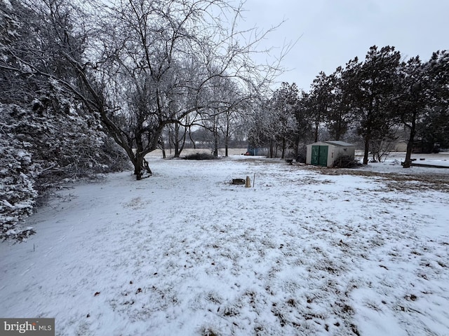 view of snowy yard