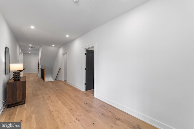 hall featuring light hardwood / wood-style flooring