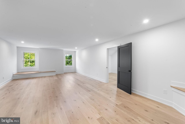 empty room featuring light wood-type flooring