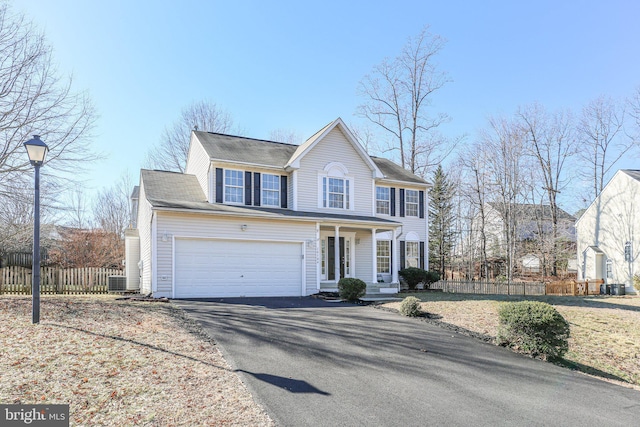 front facade with a garage