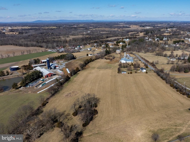 drone / aerial view featuring a rural view