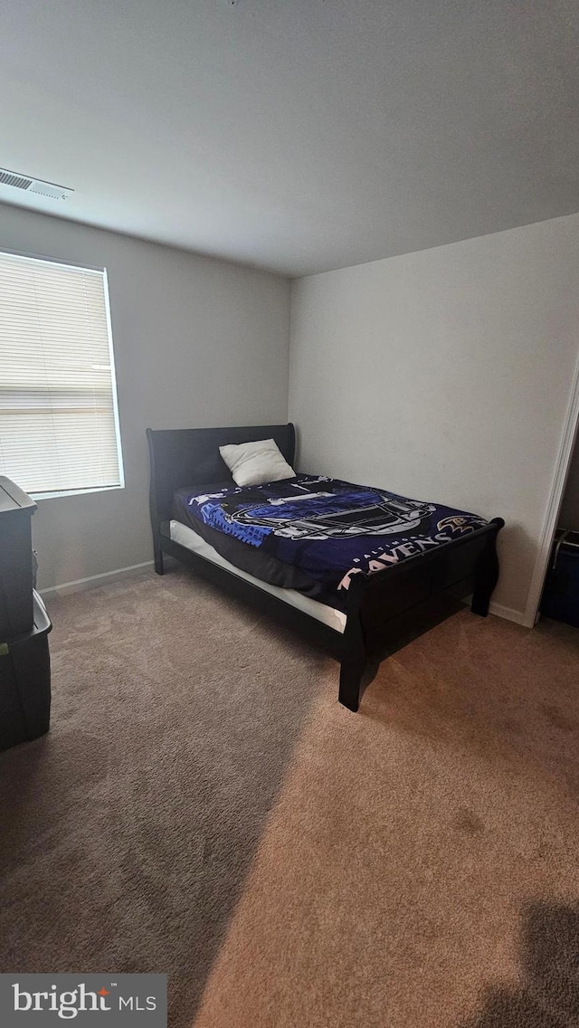 bedroom with carpet