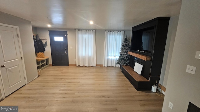 entrance foyer with light wood-type flooring