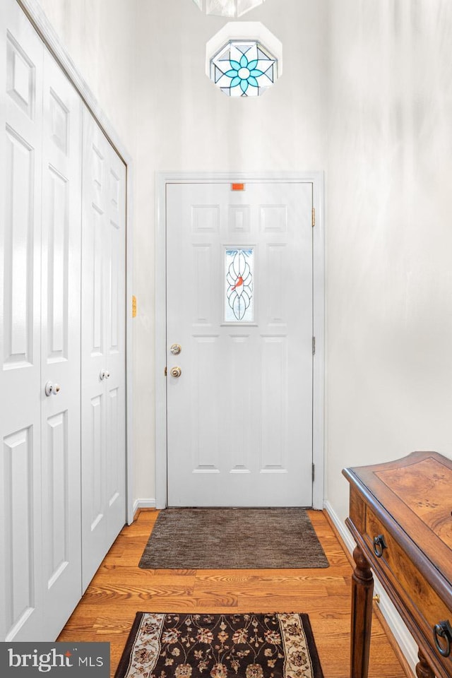 foyer featuring light hardwood / wood-style floors