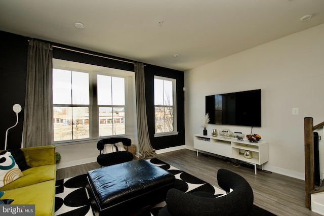 living room featuring hardwood / wood-style floors