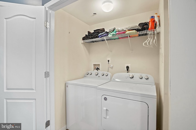 laundry area featuring separate washer and dryer