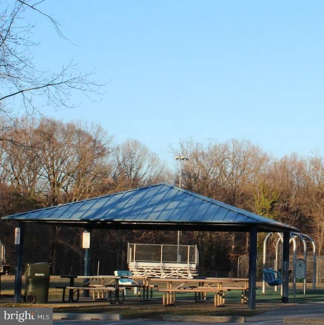 view of community with a gazebo