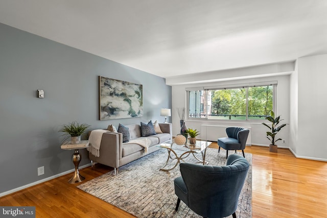 living room featuring light hardwood / wood-style floors