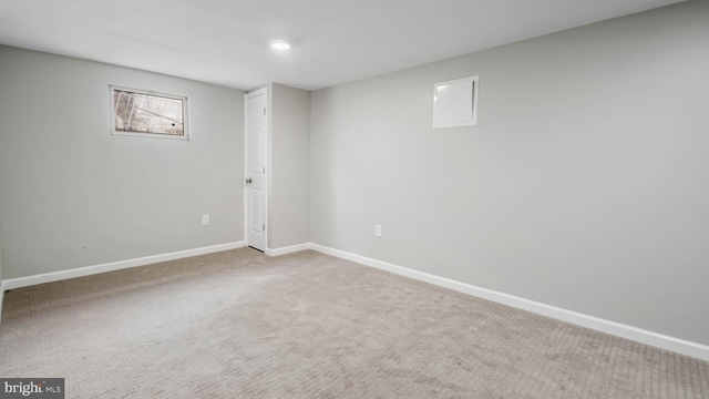 basement with carpet