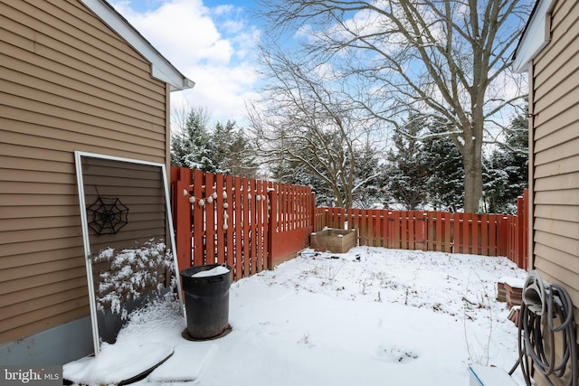 view of snowy yard