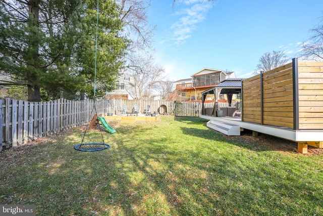 view of yard featuring a gazebo