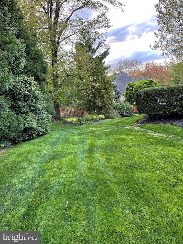 view of yard with fence