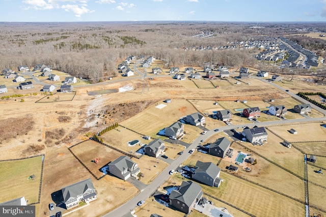 bird's eye view featuring a residential view