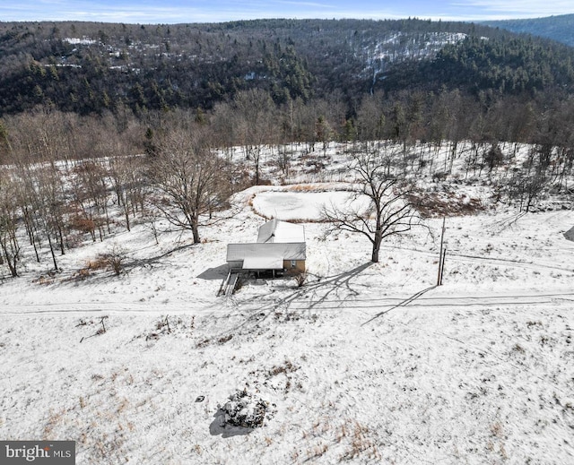 view of snowy aerial view