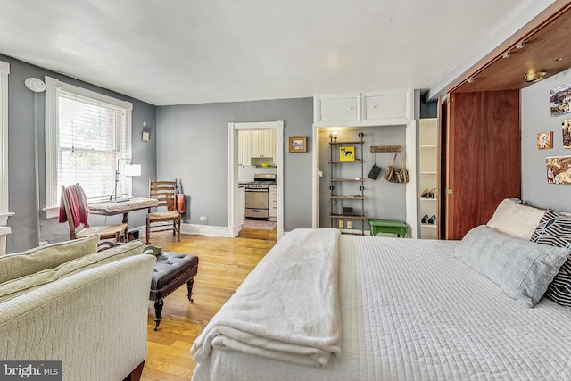 bedroom featuring light hardwood / wood-style floors