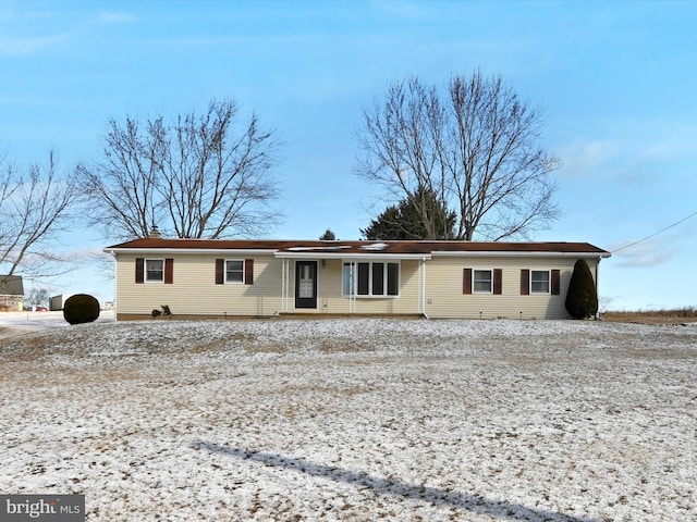 view of single story home