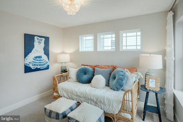 interior space with an inviting chandelier