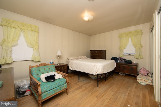 bedroom featuring light hardwood / wood-style flooring