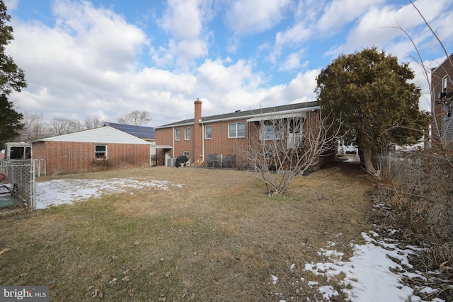 view of snow covered property