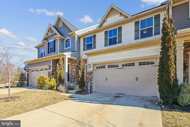 craftsman-style home with a garage