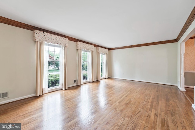 11919 Berrybrook Ter, Upper Marlboro, MD 20772 - unfurnished living room featuring crown molding, wood finished floors, and baseboards
