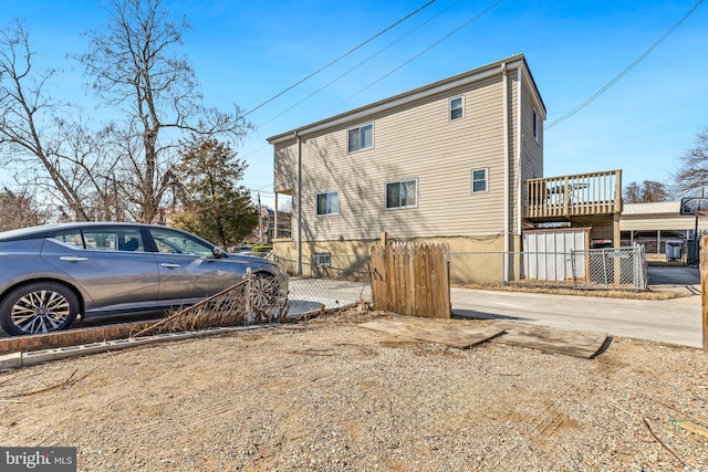 exterior space featuring fence