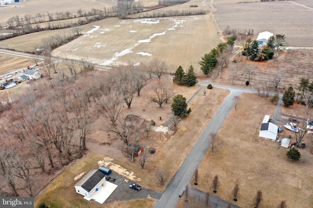 bird's eye view featuring a rural view