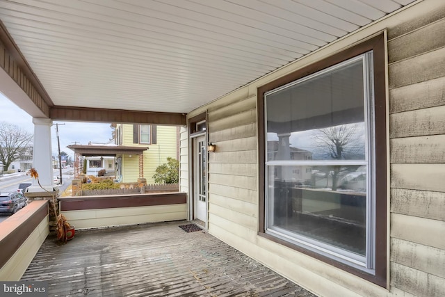 balcony featuring a porch