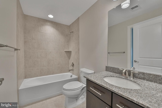 20765 Duxbury Ter, Ashburn, VA 20147 - bathroom featuring vanity, tile patterned floors, and shower / bath combination