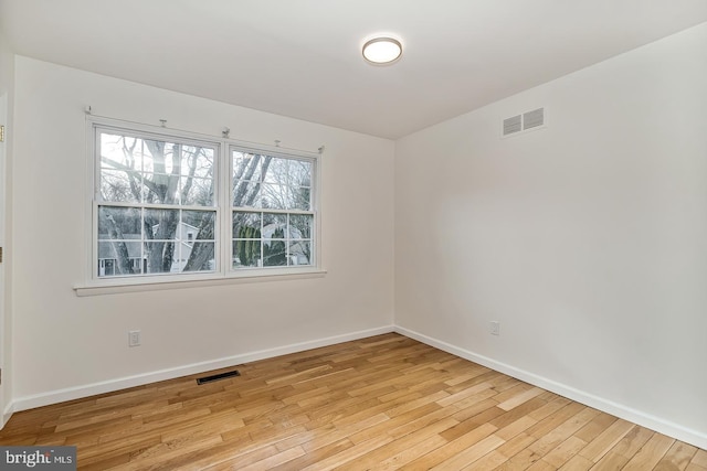 empty room featuring light wood-type flooring