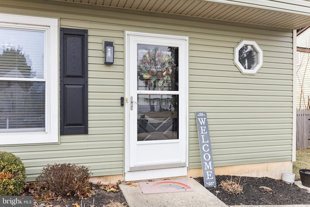 view of doorway to property