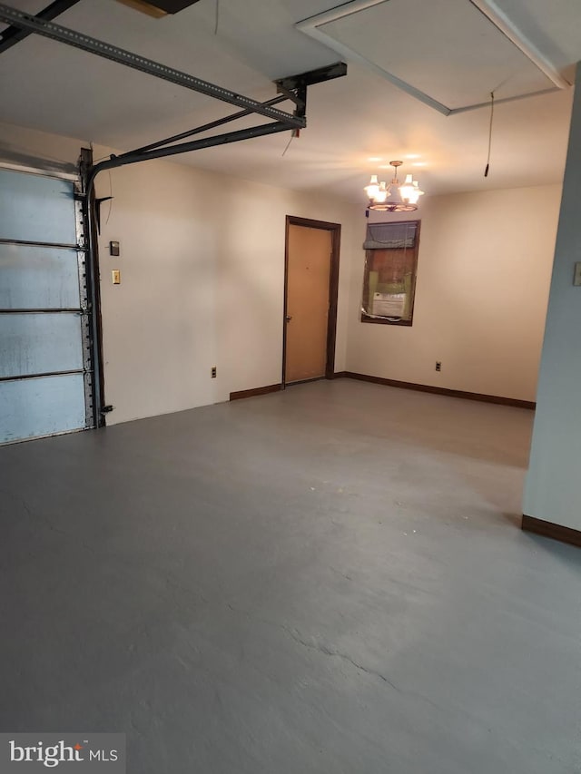 garage with baseboards