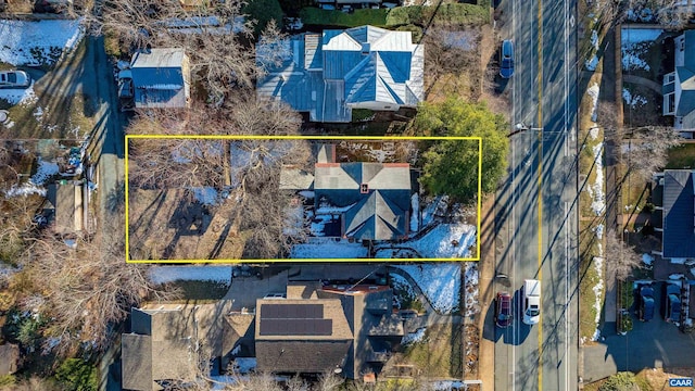 708 Locust Ave, Charlottesville, VA 22902 - aerial perspective of suburban area with property parcel outlined