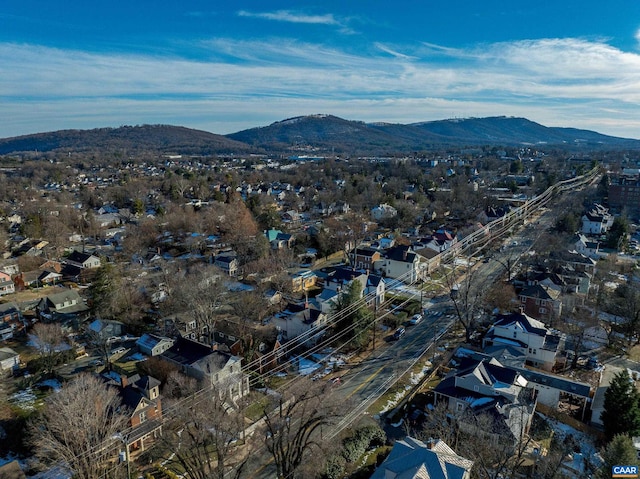 708 Locust Ave, Charlottesville, VA 22902 - aerial overview of property's location with mountains and nearby suburban area