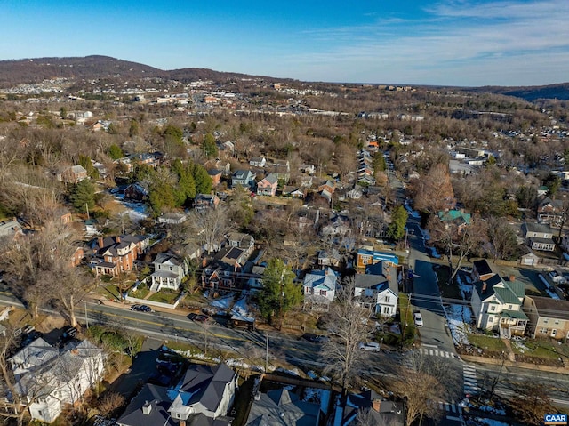 708 Locust Ave, Charlottesville, VA 22902 - aerial view of property and surrounding area with nearby suburban area and mountains