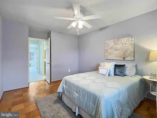 bedroom with a ceiling fan