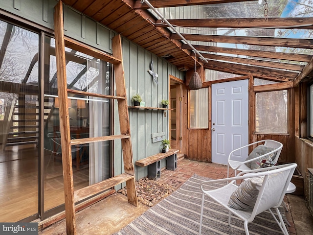 interior space with lofted ceiling