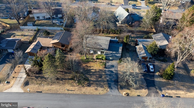 bird's eye view with a residential view