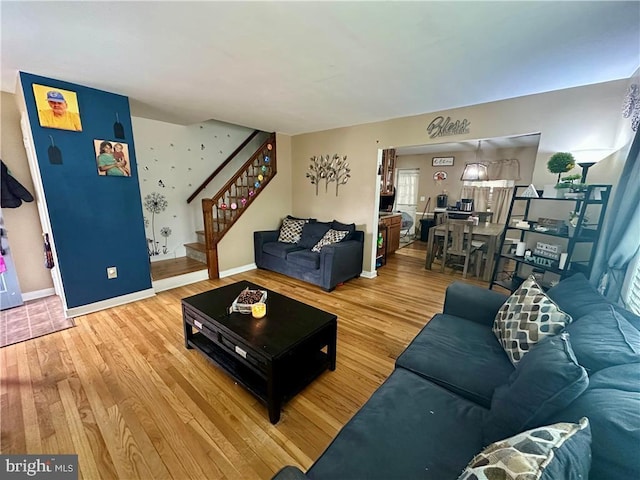 living room featuring hardwood / wood-style flooring