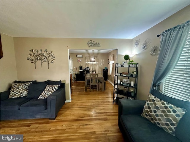 living room featuring hardwood / wood-style flooring