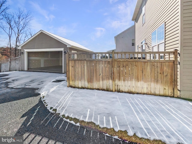 exterior space featuring a garage