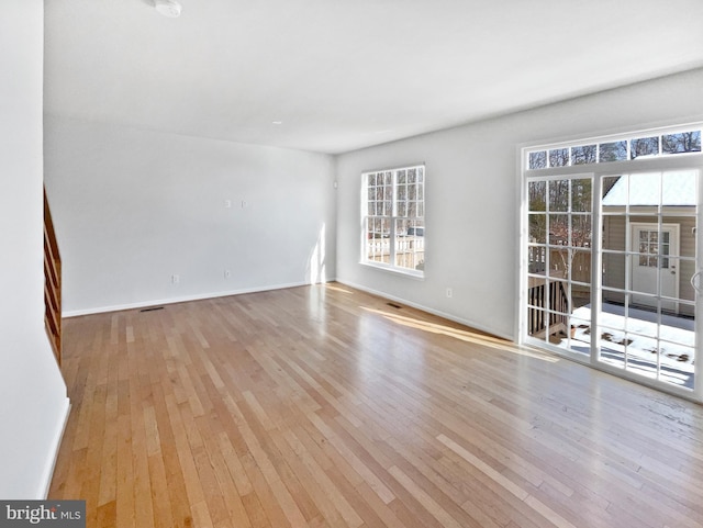 empty room featuring light hardwood / wood-style floors