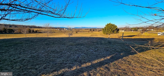 view of yard with a rural view